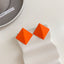 1 Pair Modern Geometric Acrylic Ear Studs - Colorful Candy Matte Finish