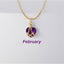 Fashion Geometric Heart Shape Alloy Plating Rhinestones Birthstone Unisex Pendant Necklace