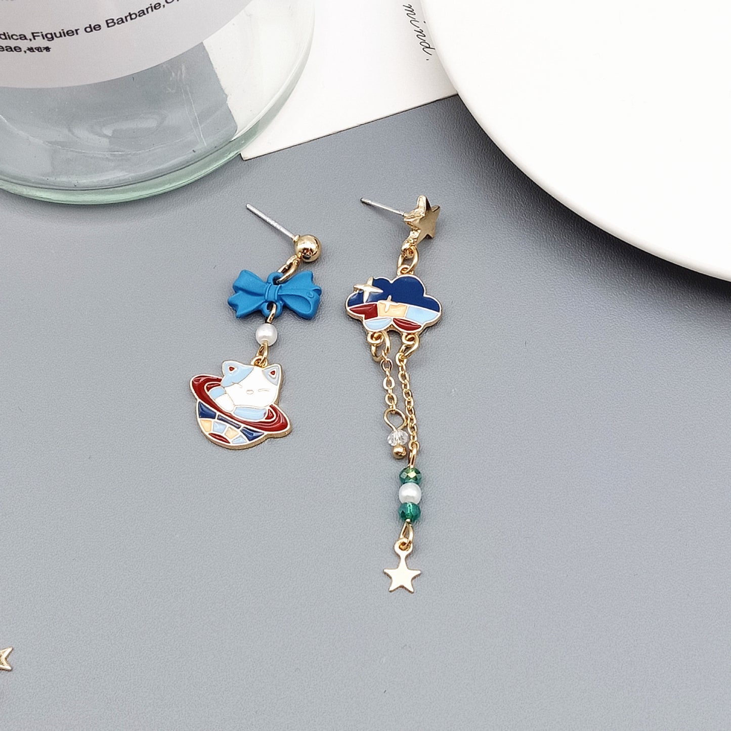 Fashion Cartoon Alloy Enamel Stoving Varnish Drop Earrings