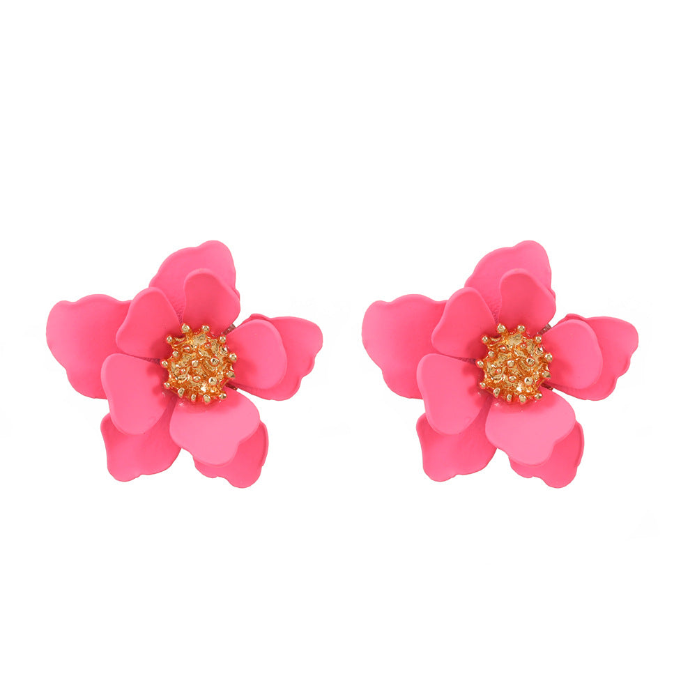 1 Pair Sweet Flower Arylic Women'S Ear Studs