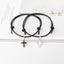 Alloy Cross Wax Rope Simple Couple Bracelet A Pair Jewelry