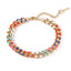 Colorful 18K Gold Plated Stainless Steel Cuban Chain Bracelet - Titanium Steel Dripping Oil Design for Women