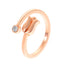 Luxurious Rose Copper Camellia Open Ring for Women