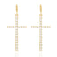 1 Pair Classic Cross Inlay Rhinestone Pearl Drop Earrings