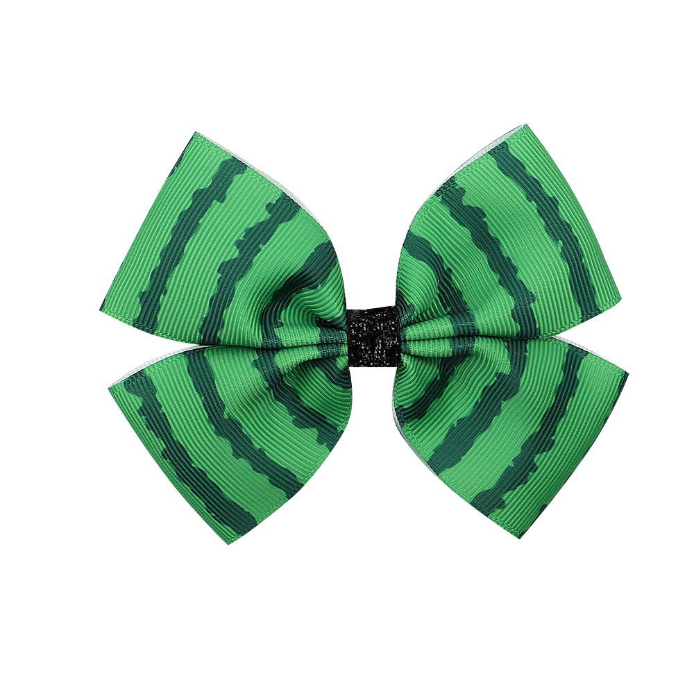 Fashion Watermelon Print Bow Hairpin for Kids