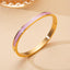 Elegant 18K Gold Plated Stainless Steel Bangle and Titanium Steel Diamond Bracelet Set