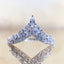 New Fashion V-Shaped Zircon Princess Engagement Copper Ring