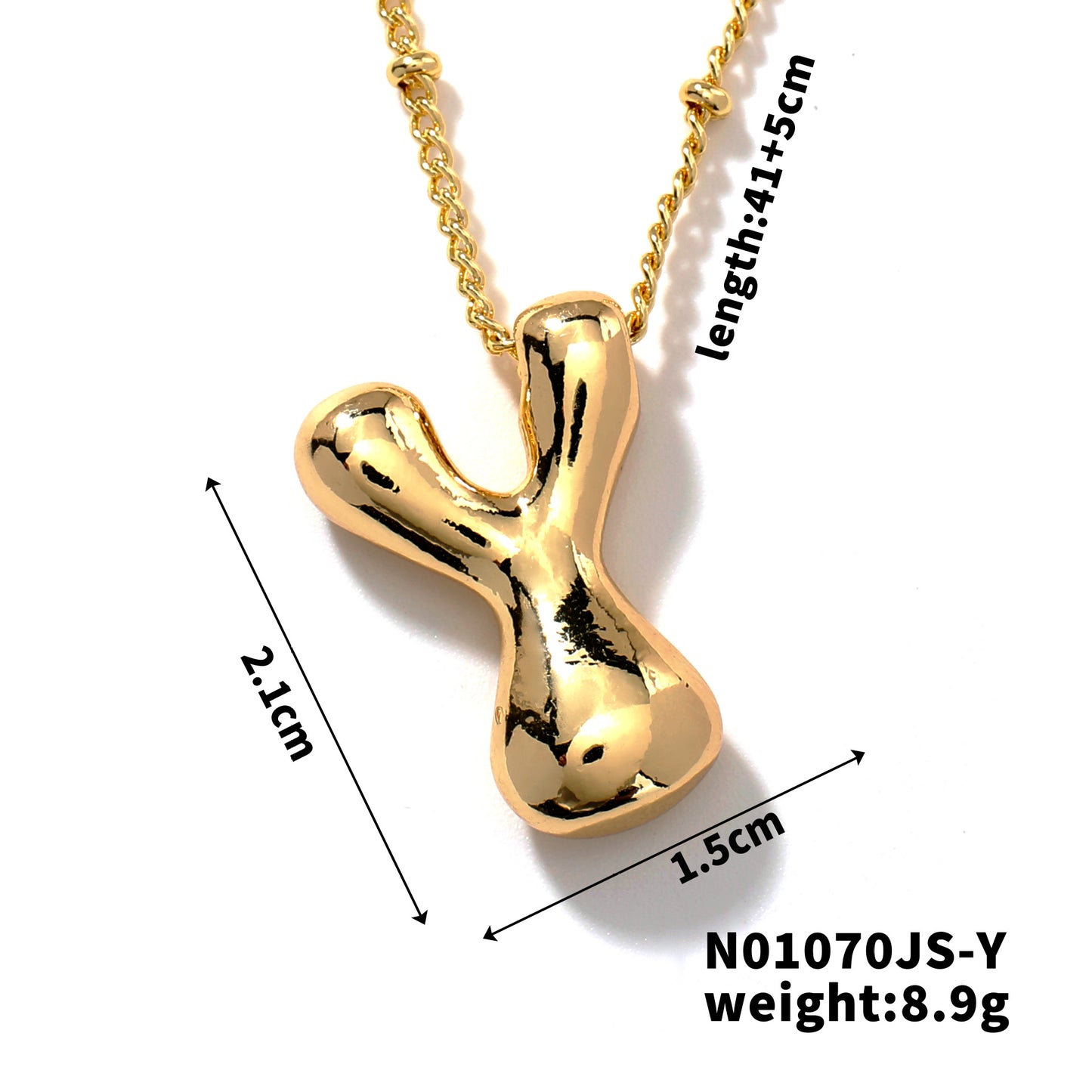 304 Stainless Steel Gold Plated Alphabet Pendant Necklace