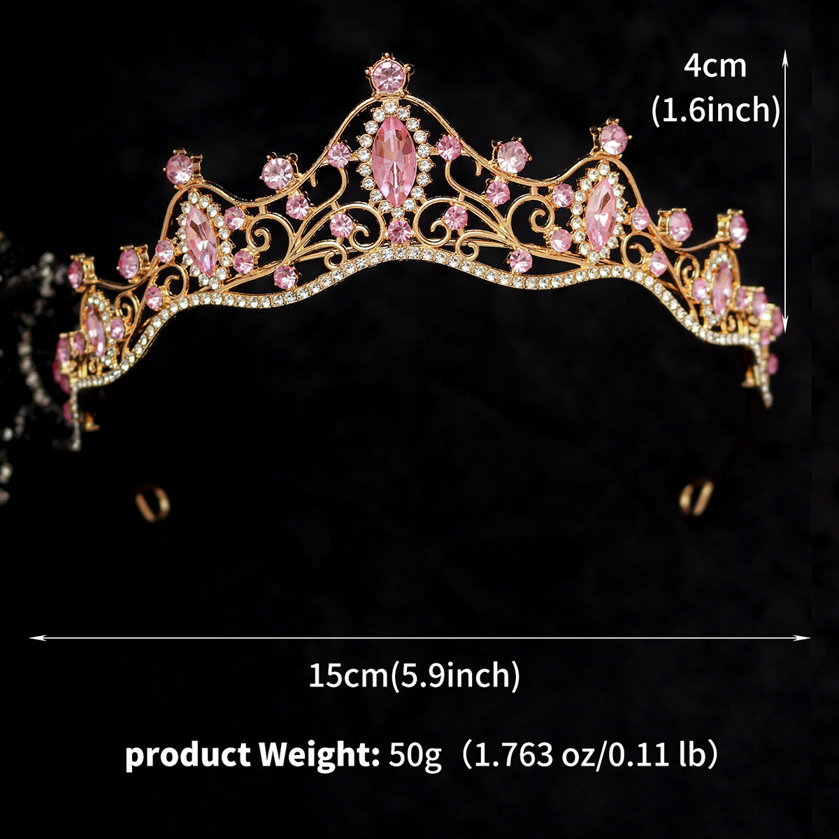 Women's Glam Rhinestone Bridal Crown - Princess Birthday & Party Accessory