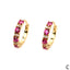 Inlaid Micro-color Diamond Gold-plated Copper Hoop Earrings for Women