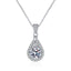 Elegant Water Droplets Sterling Silver Moissanite Zircon Pendant Necklace