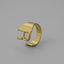 Fashion Alphabet Titanium Steel Gold Plated Open Ring