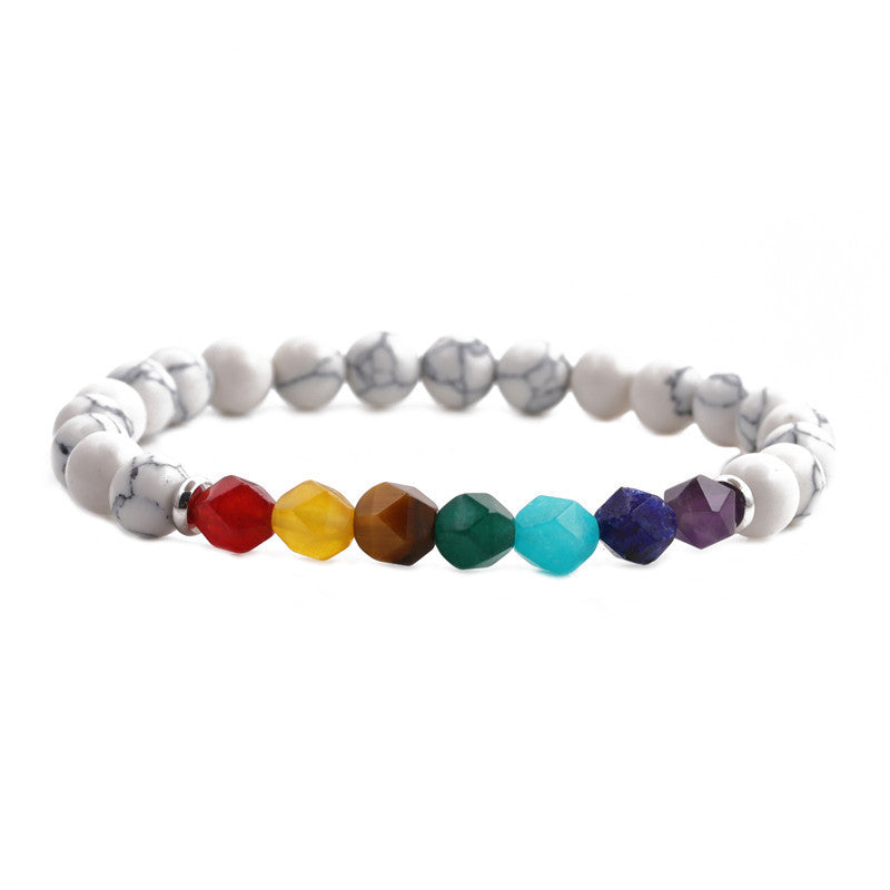 Fashion Multicolor Lava Stone & White Agate Beaded Bracelets