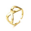 Fashion Jewelry Adjustable 18K Gold Titanium Steel Open Ring for Women