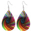 Bohemian African Style PU Leather & Acrylic Water Drop Earrings