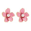 1 Pair Elegant Flower Enamel Alloy Pearl Stud Earrings