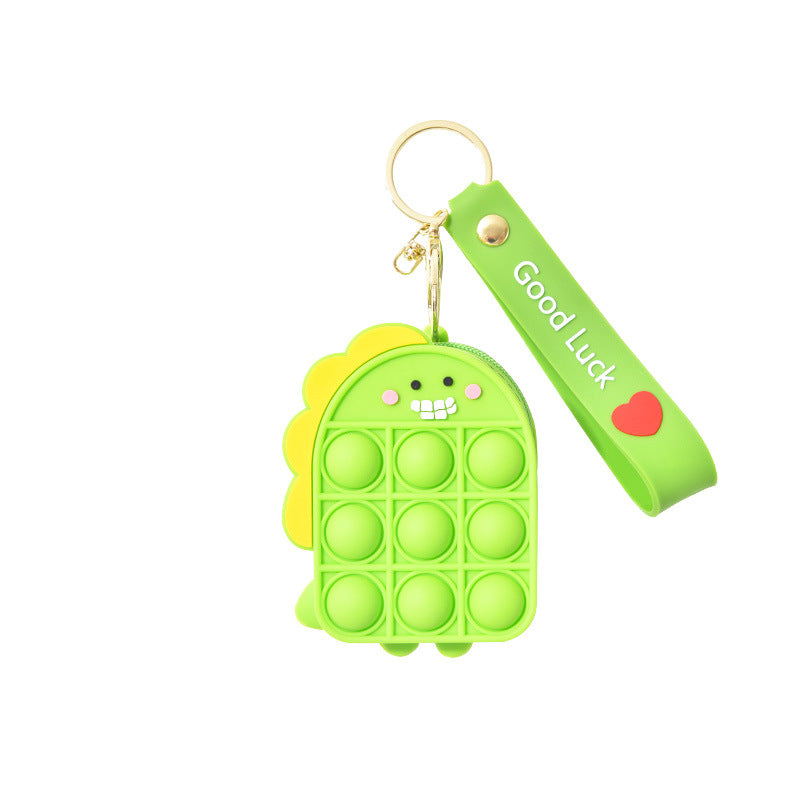 Cute Animal Silicone Keychain and Pop Bubble Coin Purse for Kids