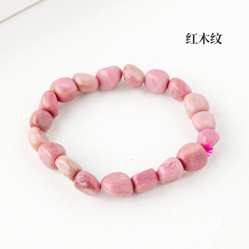 Simple Round Natural Stone Crystal Beaded Bracelet for Women