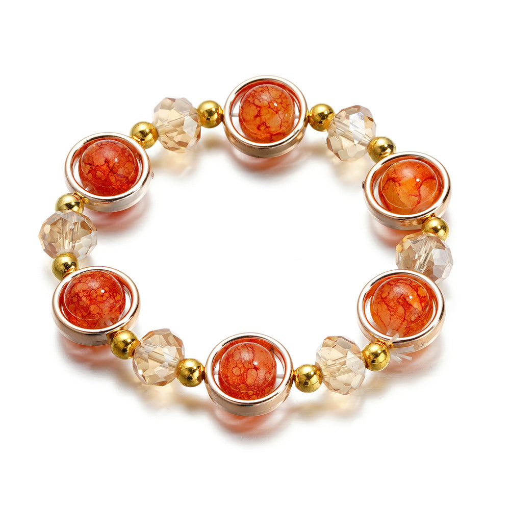 Gradient Crystal Glass Bracelet for Women and Kids