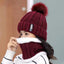 Women's Cozy Knit Wool Cap with Ear and Neck Warmer for Winter