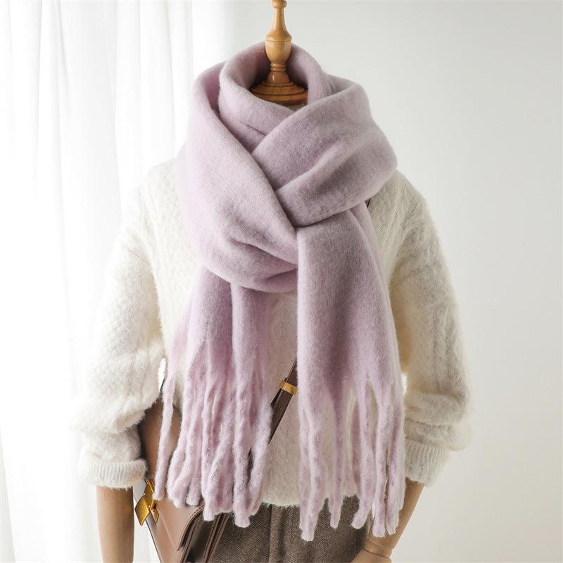 Mohair Scarf Unisex Winter Warm Long Fringe Shawl