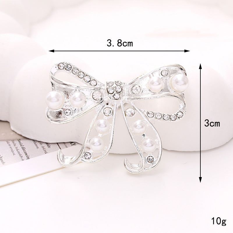 Zinc Alloy Rhinestone Pearl Bow Knot DIY Accessories for Phone Cases and Shoes