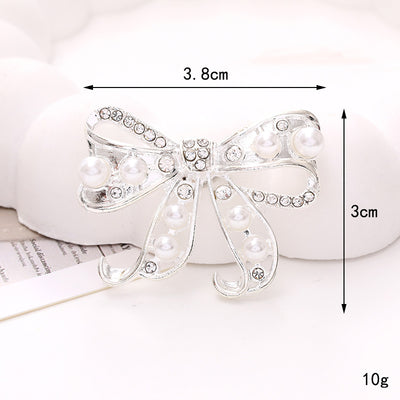 Zinc Alloy Rhinestone Pearl Bow Knot DIY Accessories for Phone Cases and Shoes