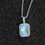 Hip-hop Square Zircon Gemstone Pendant Necklace