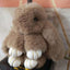 Plush Rabbit Faux Fur Bag and Car Charm Keychain