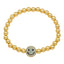 18K Gold Plated Colorful Zircon Smiling Face Bead Bracelet