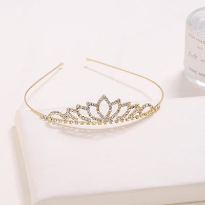 Women's Elegant Geometric Alloy Zircon Inlay Bridal Crown Headband