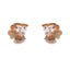 1 Set Artistic Geometric Candle and Cartoon Cup 18K Rose Gold Plated Zircon Inlay Ear Studs