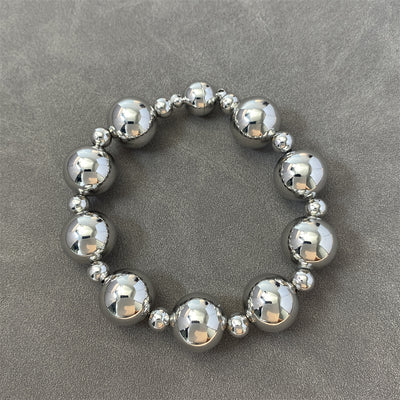 Elegant Geometric Glass Pearl Beaded Necklace with Magnetic Clasp