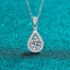 Elegant Water Droplets Sterling Silver Moissanite Zircon Pendant Necklace