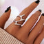 Retro Geometric Openwork Branch Ring