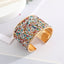 Bohemian Ethnic Colored Gravel Rhinestone Open Cuff Bracelet