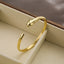 Hip-Hop Leopard Copper Plating Inlay Pearl Zircon 18K Gold Plated Bangle