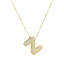 Wholesale Hip-Hop Rock Letter Zircon Pendant Necklace - 18K Gold Plated Stainless Steel with Copper Inlay