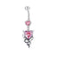 Heart Shape Stainless Steel Zircon Inlay Lip and Belly Ring Set