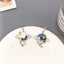Klein Blue C Shape Alloy Stud Earrings - Niche Simple Design Korean Style for Women