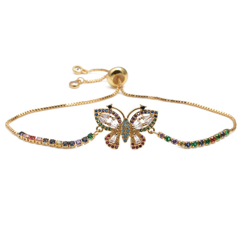 Simple Geometric Butterfly Crystal Pearl Bracelet Set