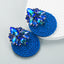 Fashion Geometric Glass Diamond Braided Earrings