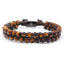 Handmade Natural Stone Double Layer Braided Bracelet - Tiger's Eye Beaded Design
