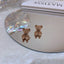 Cartoon Bear and Plush Bunny Stud Earrings - Korean Style Fashion Jewelry for Women