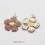 Simple Classic Flower Inlay Rhinestone and Pearl Drop Earrings