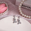 Simple Star Heart Bow Knot Zircon Drop Earrings with Pink Rabbit Dolphin Cat Studs