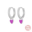 Fashion Geometric Heart Zircon Inlay Drop Earrings in Sterling Silver