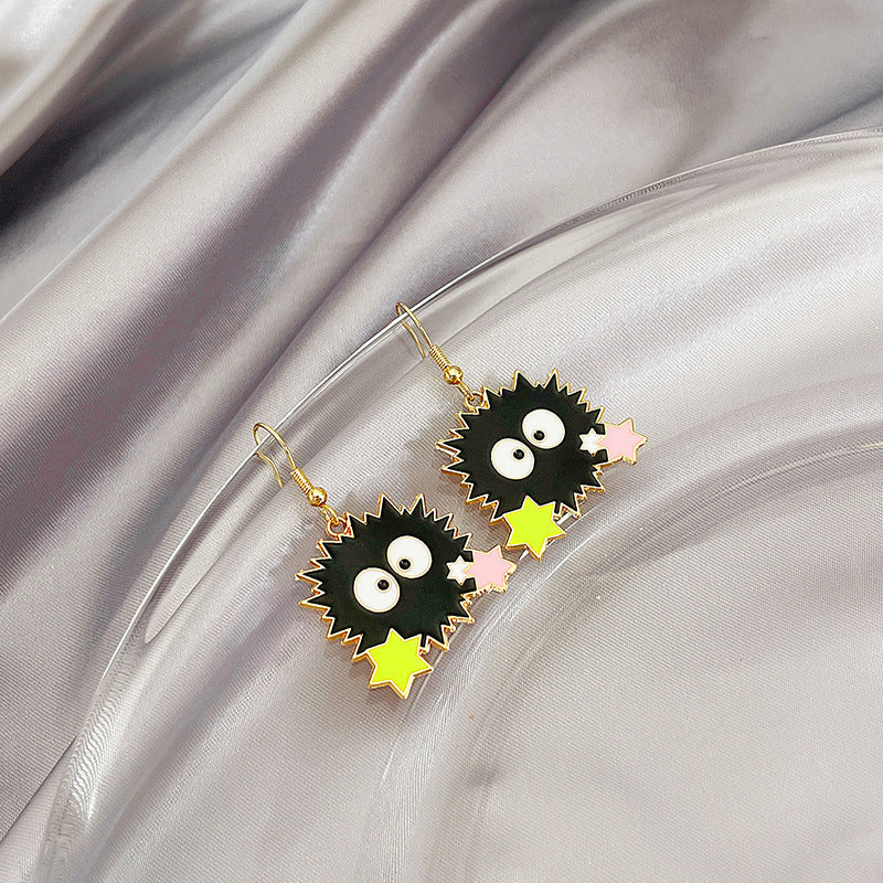 1 Pair Cute Cartoon No-Face Ghost Enamel Alloy Drop Earrings