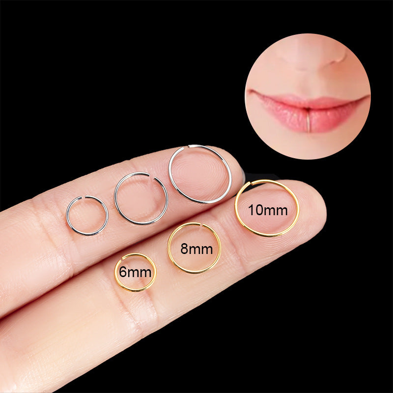 Geometric Titanium Lip and Nose Ring Cartilage Earrings 20G Piercing Jewelry