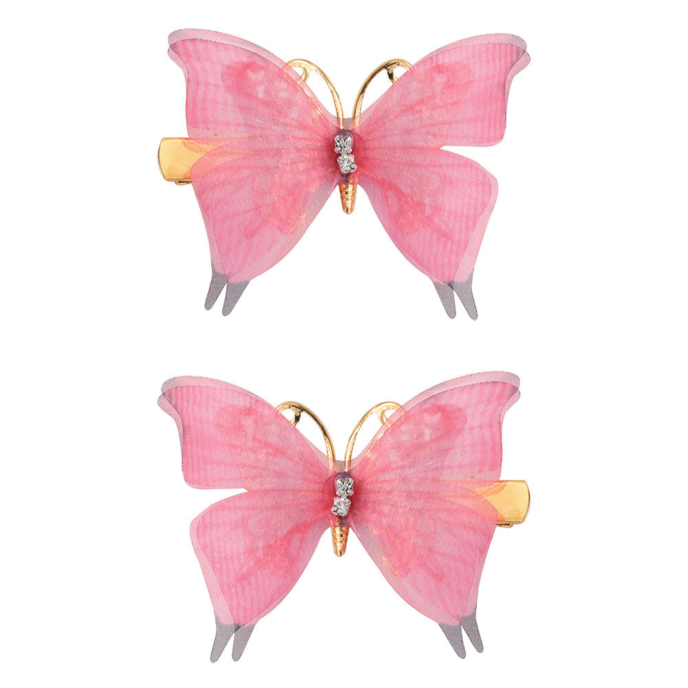 IG Style Butterfly Lace Hair Clip for Girls - Colorful Sheer Wing Design Kids Hair Accessory